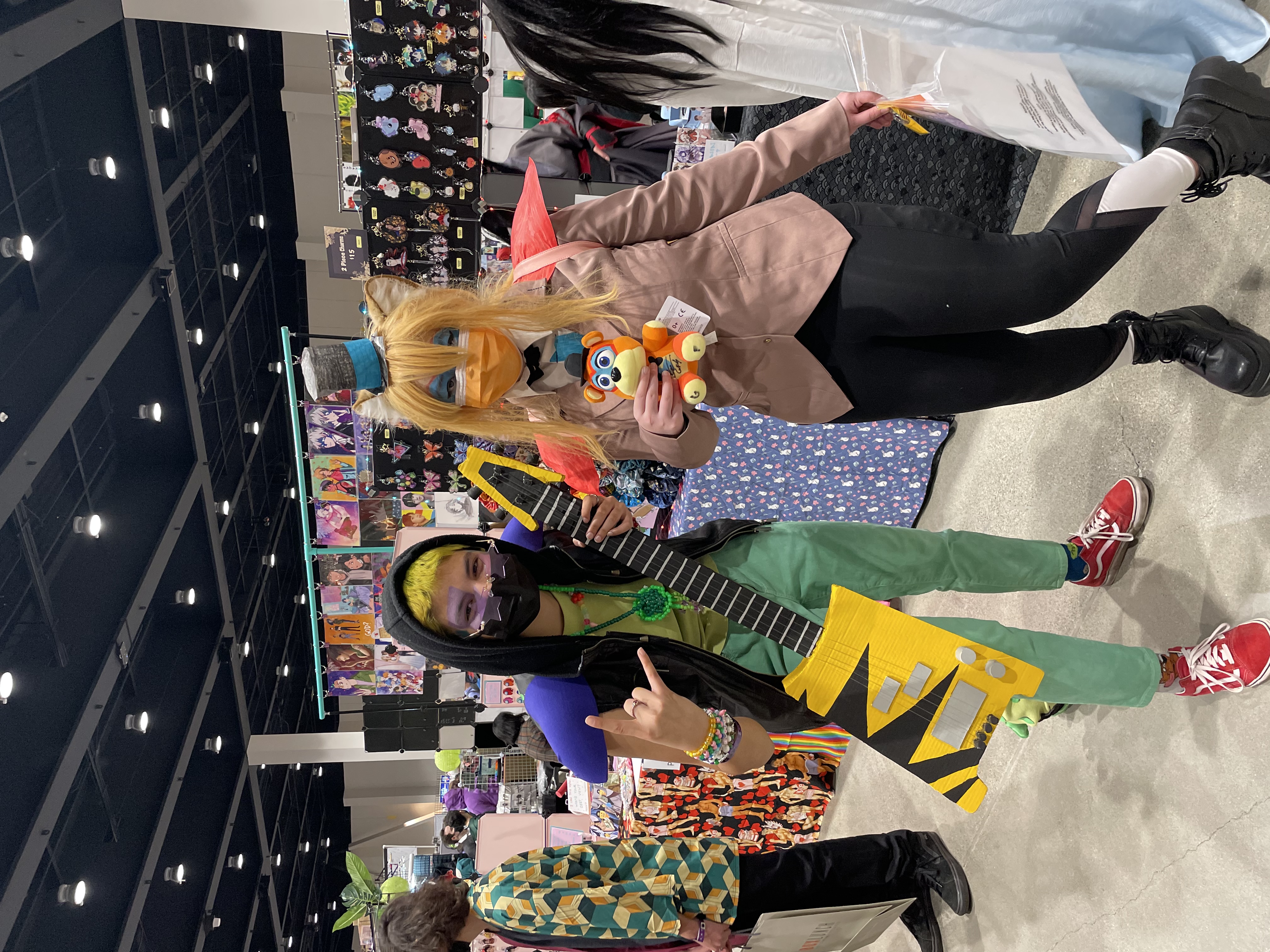 Two FNAF cosplayers posing together